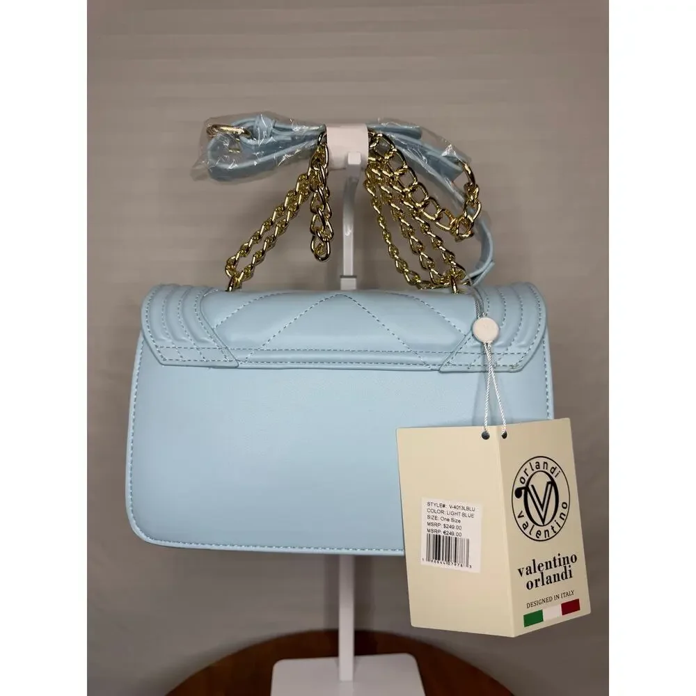 Valentino Orlandi Chevron Crossbody Light Blue NWT MSRP $249 (#2)